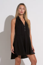 Black Gauze Mini Dress