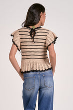 Nina Stripe Ruffle Sleeve Sweater