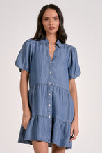 Denim Puff Sleeve Mini Dress