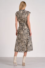 Neutral Print Midi Dress