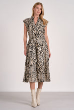 Neutral Print Midi Dress