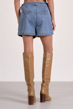 Denim Wrap Mini Skort