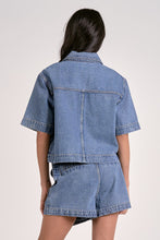 Denim Short-Sleeve Pocket Shirt