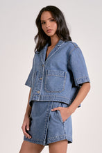 Denim Short-Sleeve Pocket Shirt