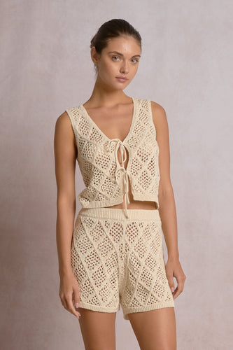Crochet Tie-Front Vest