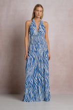 Zebra Maxi Halter Dress