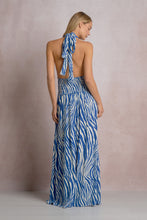 Zebra Maxi Halter Dress