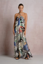 Tropic Floral Satin Maxi Dress