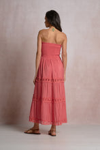 Coral Tiered Strapless Dress