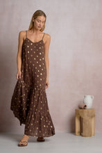 Metallic Polka Dot Maxi Dress