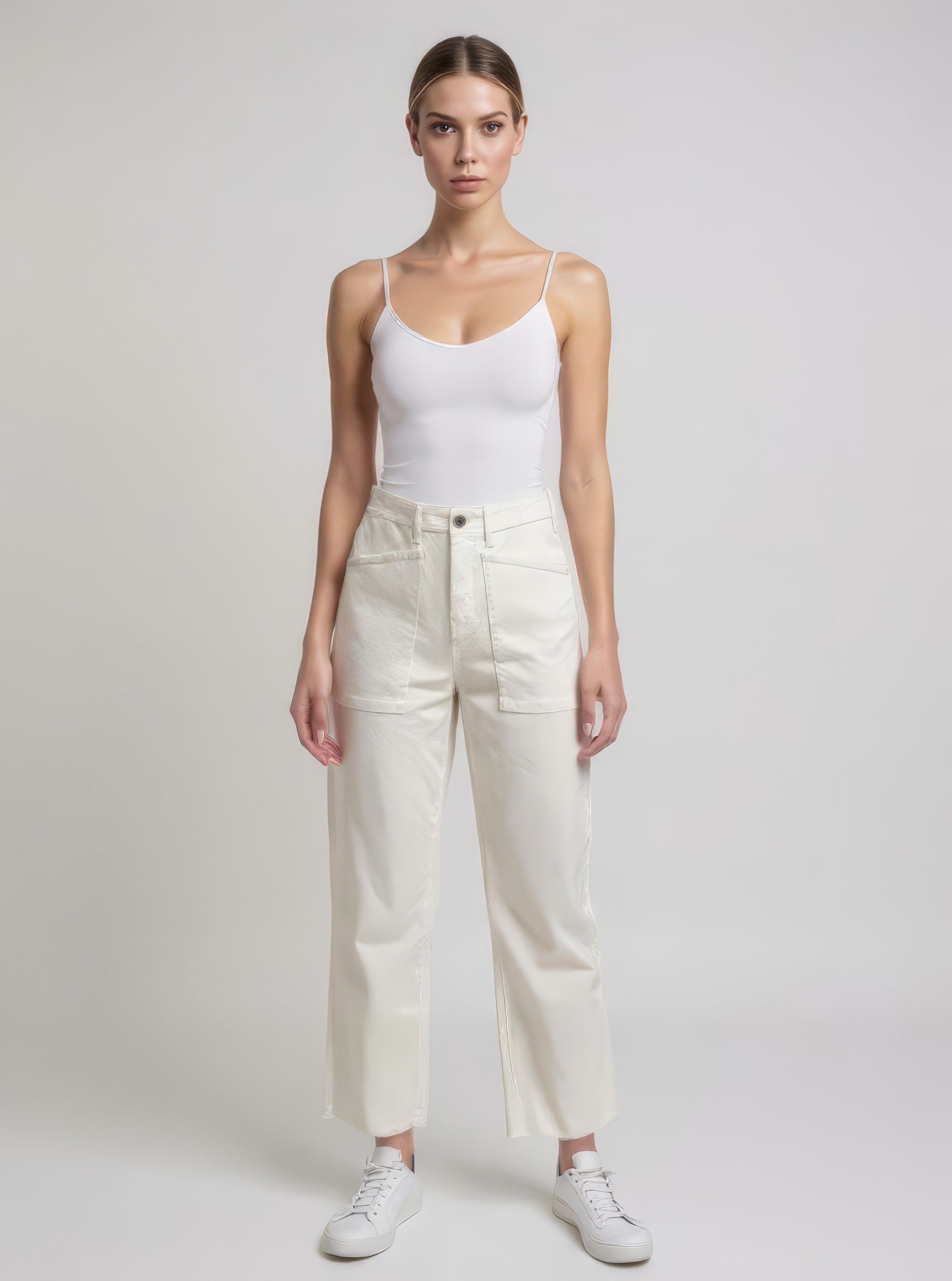 Off-White Relaxed Patch Pocket Crop Jeans