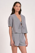 Gingham Front Tie-Top