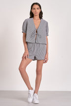 Gingham Front Tie-Top