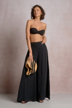 Black Smocked Palazzo Pant
