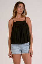 Sky Black Flowy Tank